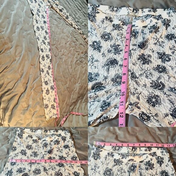 Free People Grey Floral Layered In Lace Footless Tights Chamoix Cream M NWT - Picture 11 of 11